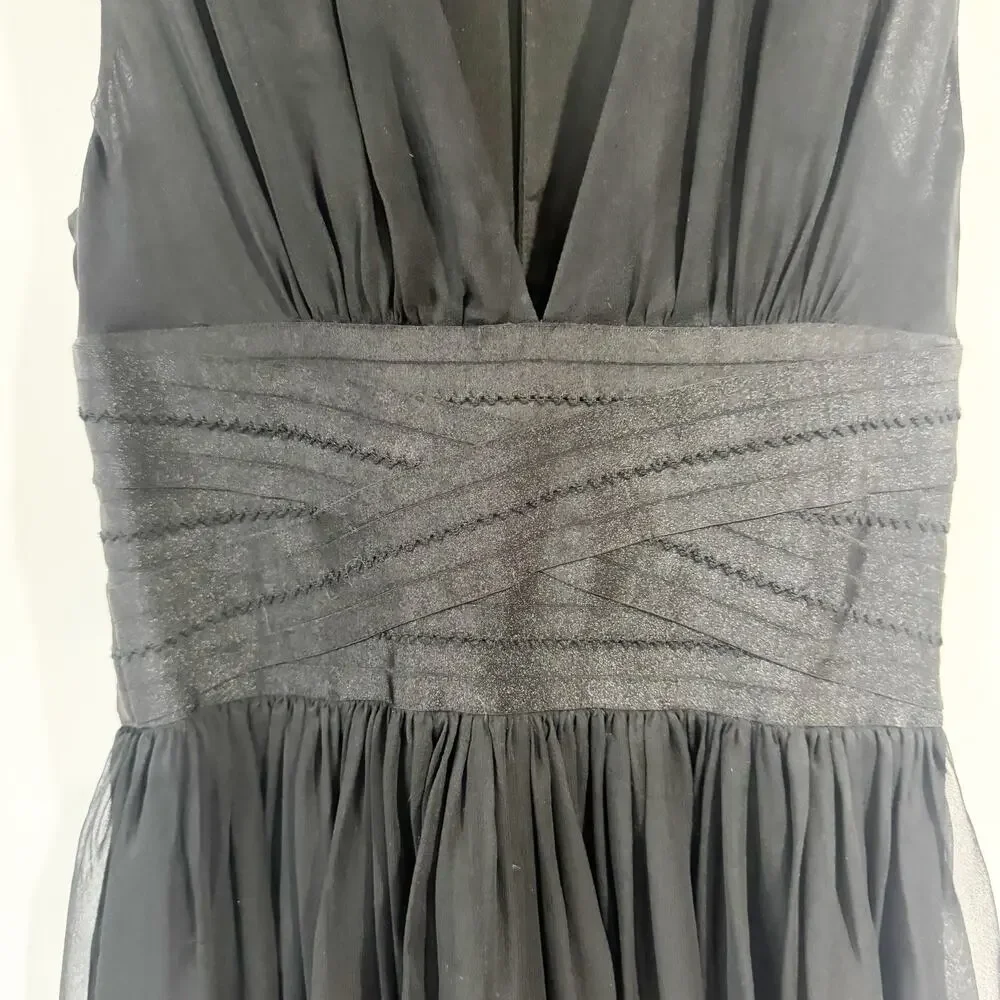Elizabeth And James Women's Black‎ Jana Print Silk Chiffon Dress Size 6